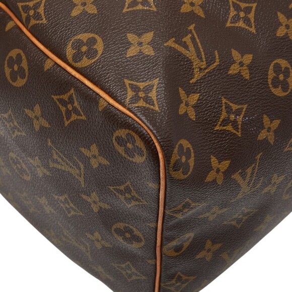 LOUIS VUITTON Authentic Brown Monogram Leather Speedy 40 Boston Bag - Picture 5 of 12
